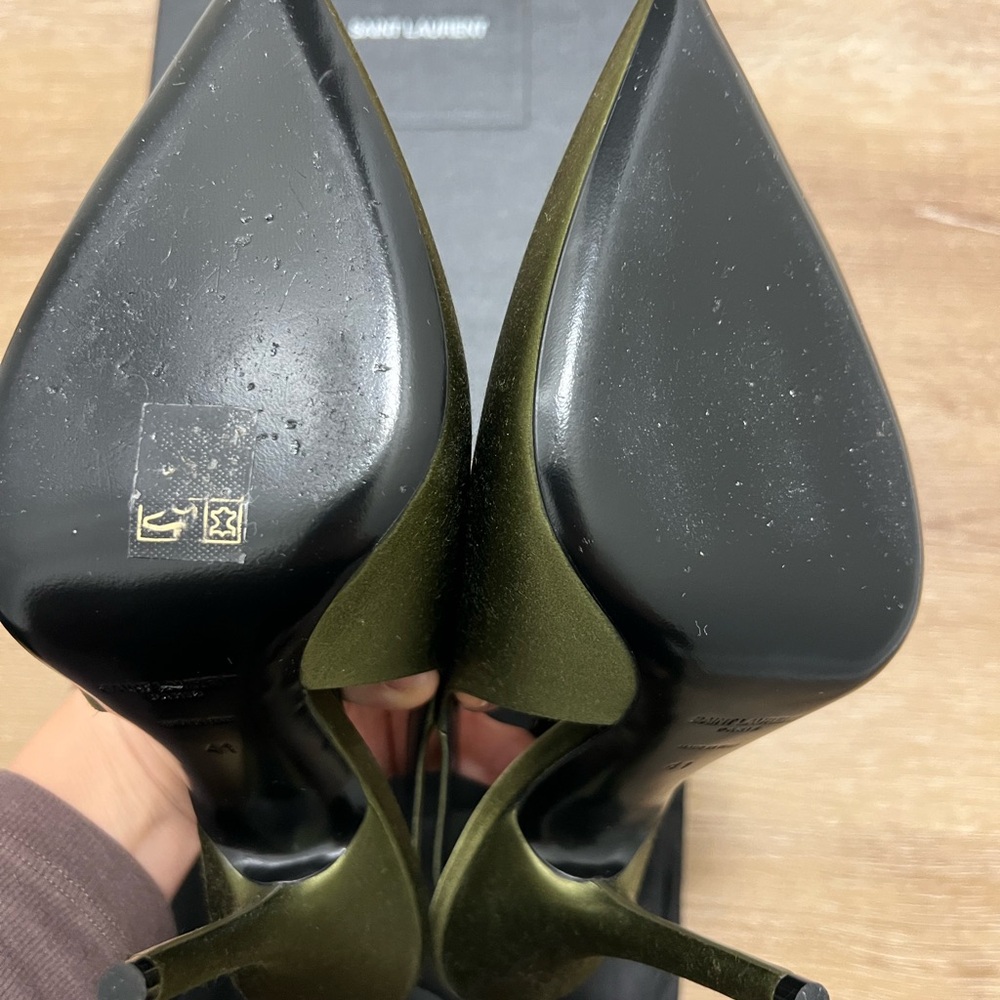 Saint Laurent Olive Green Heels - Picture 3 of 9